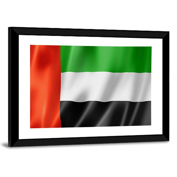 United Arab Emirates Flag Canvas Wall Art-3 Horizontal-Gallery Wrap-25" x 16"-Tiaracle