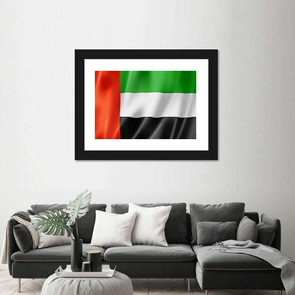 United Arab Emirates Flag Canvas Wall Art-3 Horizontal-Gallery Wrap-25" x 16"-Tiaracle