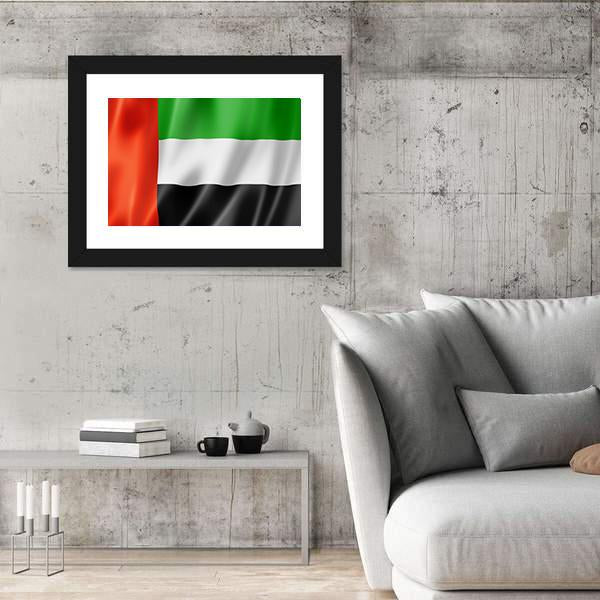 United Arab Emirates Flag Canvas Wall Art-3 Horizontal-Gallery Wrap-25" x 16"-Tiaracle