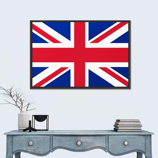 United Kingdom Flag Canvas Wall Art-1 Piece-Floating Frame-24" x 16"-Tiaracle