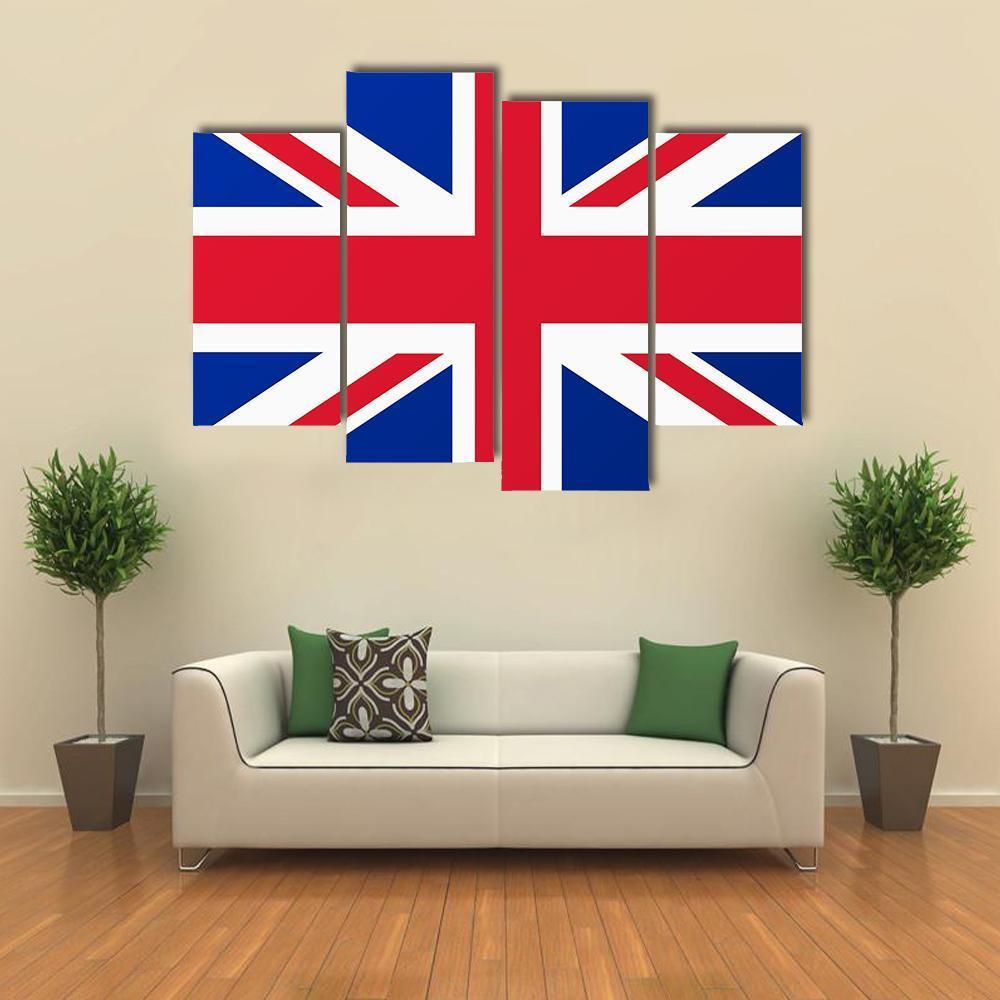 United Kingdom Flag Canvas Wall Art-4 Pop-Gallery Wrap-50" x 32"-Tiaracle