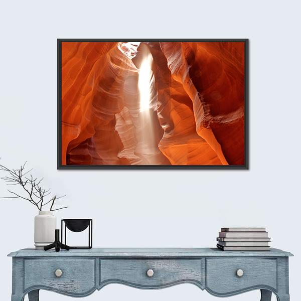 Upper Antelope Canyon Canvas Wall Art-1 Piece-Floating Frame-24" x 16"-Tiaracle