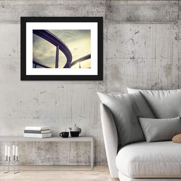 Urban Overpass Retro Effect Image Canvas Wall Art-3 Horizontal-Gallery Wrap-25" x 16"-Tiaracle