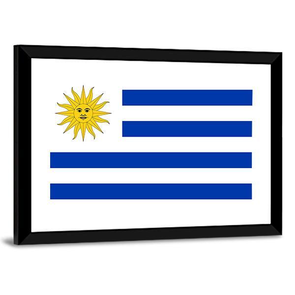Uruguay Flag Canvas Wall Art-3 Horizontal-Gallery Wrap-25" x 16"-Tiaracle