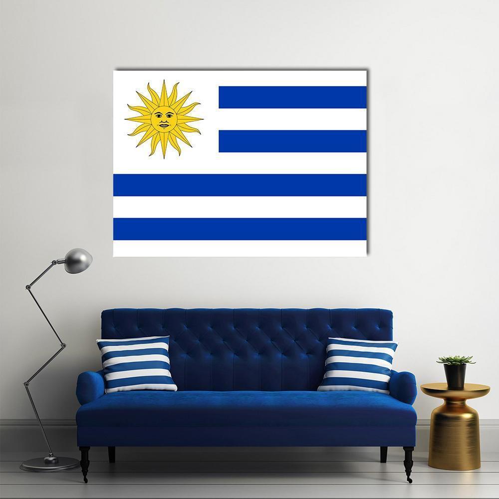 Uruguay Flag Canvas Wall Art-1 Piece-Gallery Wrap-48" x 32"-Tiaracle