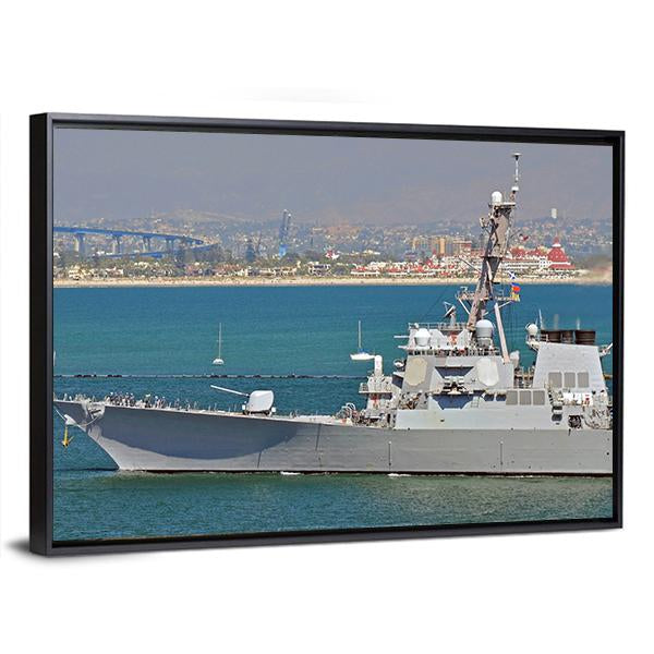 US Navy Guided Missile Destroyer Canvas Wall Art-3 Horizontal-Gallery Wrap-25" x 16"-Tiaracle