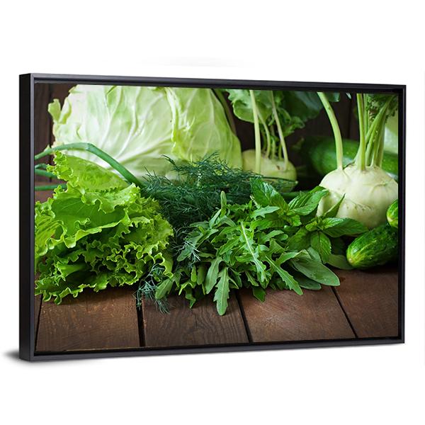 Useful Green Vegetables Canvas Wall Art-3 Horizontal-Gallery Wrap-25" x 16"-Tiaracle