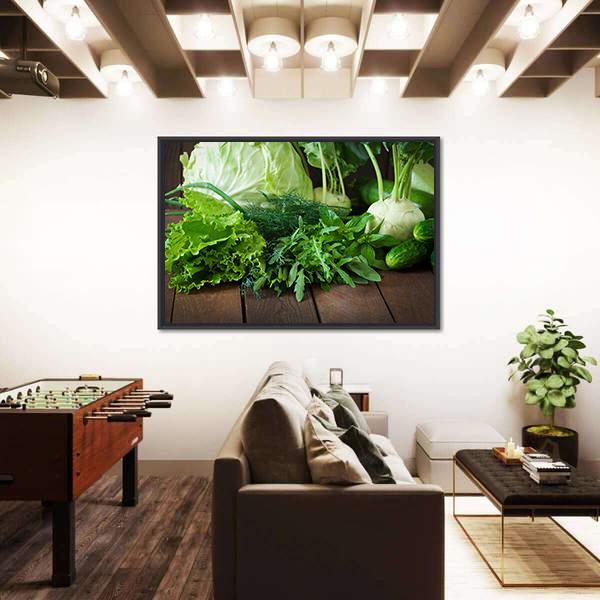 Useful Green Vegetables Canvas Wall Art-3 Horizontal-Gallery Wrap-25" x 16"-Tiaracle