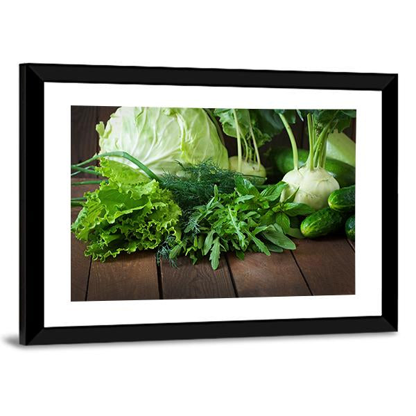 Useful Green Vegetables Canvas Wall Art-3 Horizontal-Gallery Wrap-25" x 16"-Tiaracle