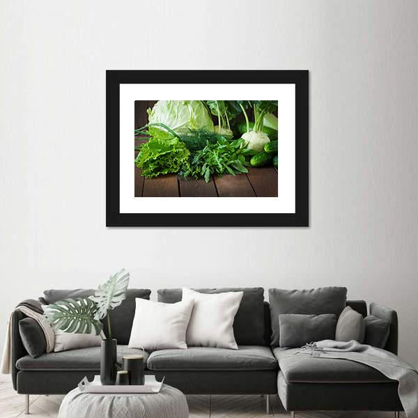 Useful Green Vegetables Canvas Wall Art-3 Horizontal-Gallery Wrap-25" x 16"-Tiaracle