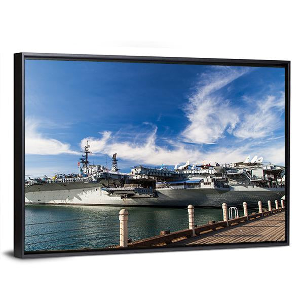 USS Midway Aircraft Carrier Canvas Wall Art-3 Horizontal-Gallery Wrap-25" x 16"-Tiaracle