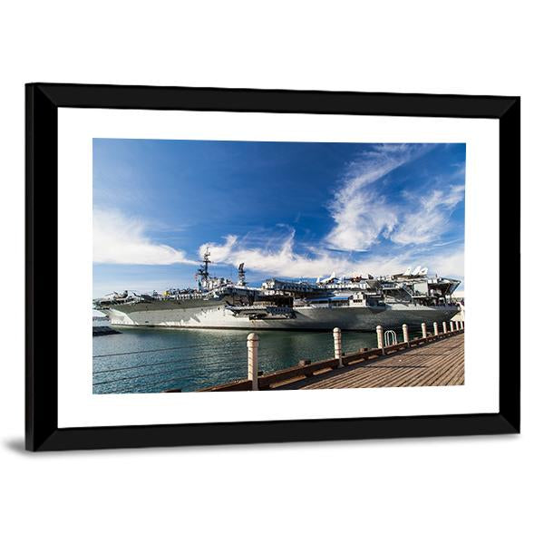 USS Midway Aircraft Carrier Canvas Wall Art-3 Horizontal-Gallery Wrap-25" x 16"-Tiaracle