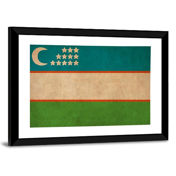 Uzbekistan Flag Canvas Wall Art-3 Horizontal-Gallery Wrap-25" x 16"-Tiaracle
