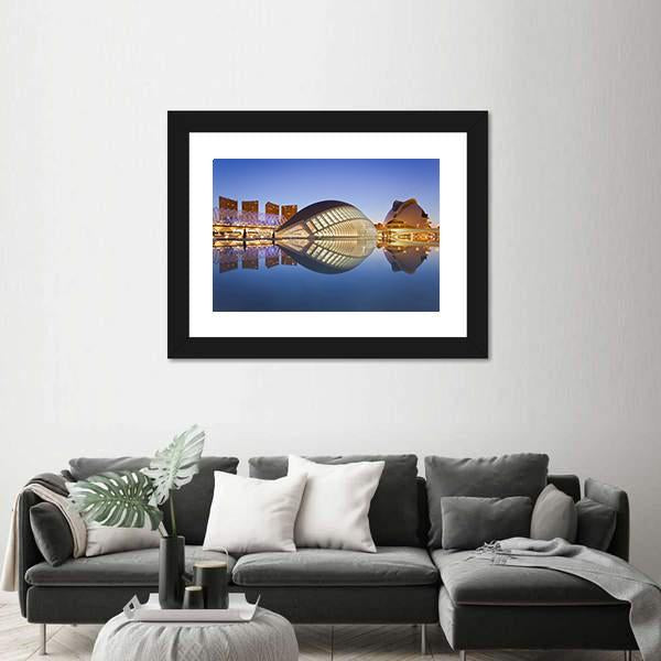 Valencia's City Of Arts And Science Museum Canvas Wall Art-3 Horizontal-Gallery Wrap-25" x 16"-Tiaracle