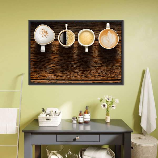 Variety Of Coffee Canvas Wall Art-1 Piece-Floating Frame-24" x 16"-Tiaracle