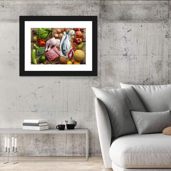 Various Paleo Diet Canvas Wall Art-3 Horizontal-Gallery Wrap-25" x 16"-Tiaracle