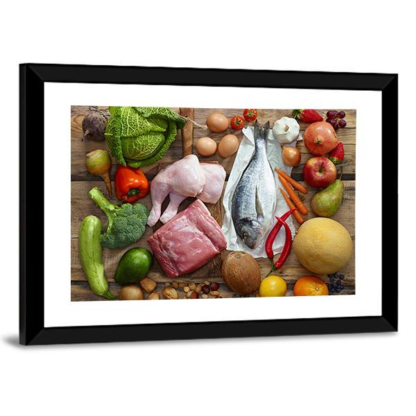 Various Paleo Diet Canvas Wall Art-3 Horizontal-Gallery Wrap-25" x 16"-Tiaracle