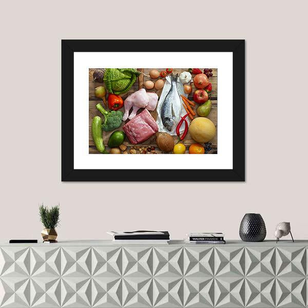 Various Paleo Diet Canvas Wall Art-3 Horizontal-Gallery Wrap-25" x 16"-Tiaracle