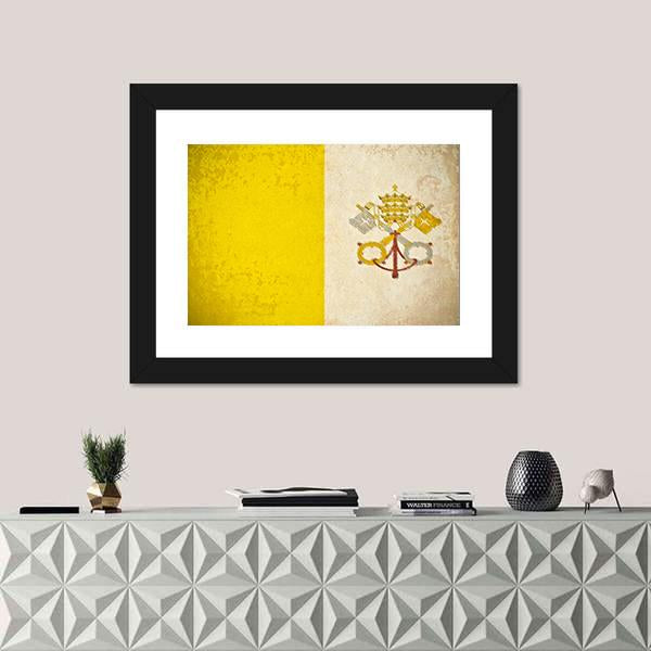Vatican City Flag Canvas Wall Art-1 Piece-Framed Print-20" x 16"-Tiaracle