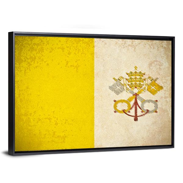 Vatican City Flag Canvas Wall Art-3 Horizontal-Gallery Wrap-25" x 16"-Tiaracle