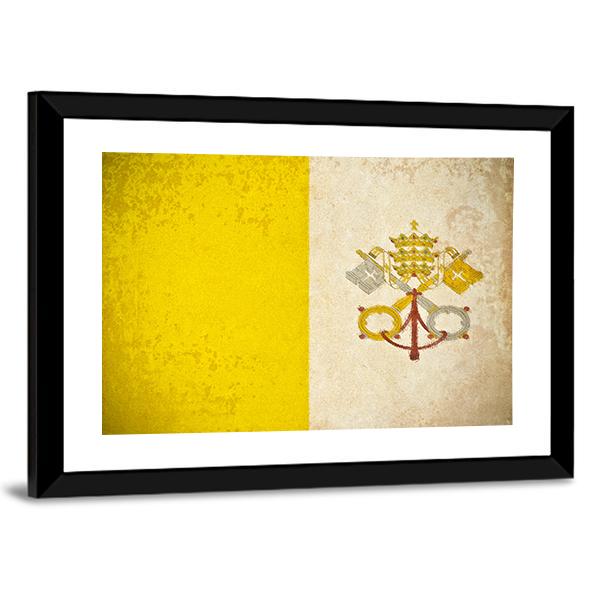 Vatican City Flag Canvas Wall Art-3 Horizontal-Gallery Wrap-25" x 16"-Tiaracle