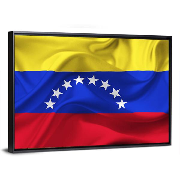 Venezuela Waving Flag Canvas Wall Art-3 Horizontal-Gallery Wrap-25" x 16"-Tiaracle