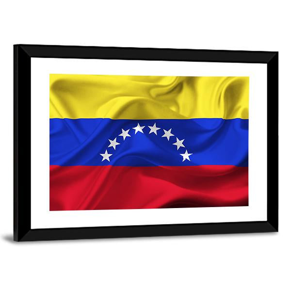 Venezuela Waving Flag Canvas Wall Art-3 Horizontal-Gallery Wrap-25" x 16"-Tiaracle