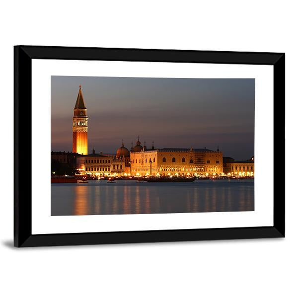 Venice At Sunset Canvas Wall Art-3 Horizontal-Gallery Wrap-25" x 16"-Tiaracle