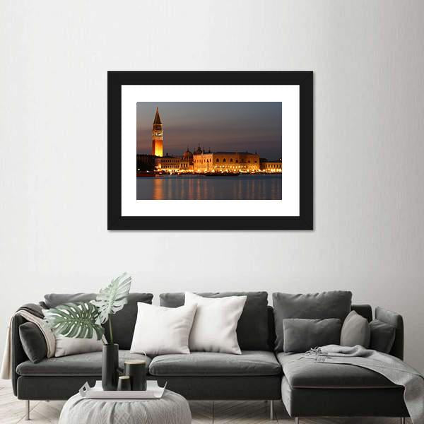 Venice At Sunset Canvas Wall Art-3 Horizontal-Gallery Wrap-25" x 16"-Tiaracle