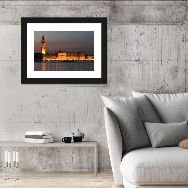 Venice At Sunset Canvas Wall Art-3 Horizontal-Gallery Wrap-25" x 16"-Tiaracle