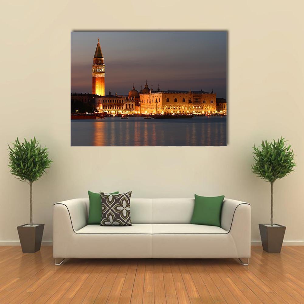 Venice At Sunset Canvas Wall Art-1 Piece-Gallery Wrap-48" x 32"-Tiaracle