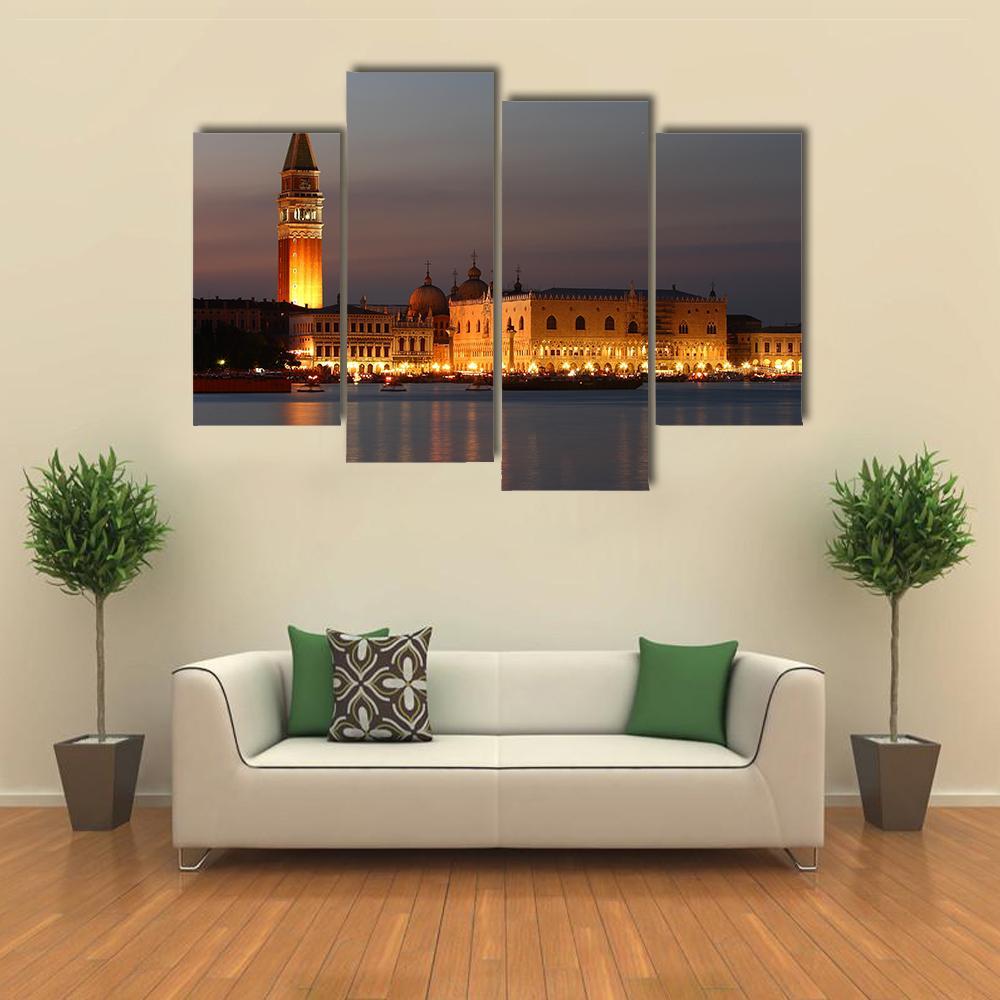 Venice At Sunset Canvas Wall Art-4 Pop-Gallery Wrap-50" x 32"-Tiaracle