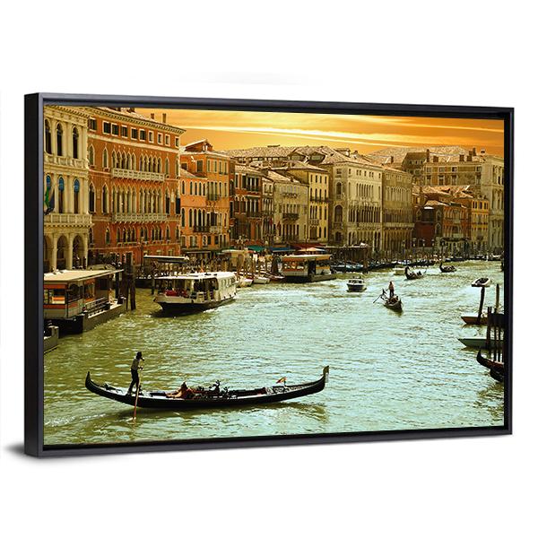 Venice Grand Canal Canvas Wall Art-3 Horizontal-Gallery Wrap-25" x 16"-Tiaracle