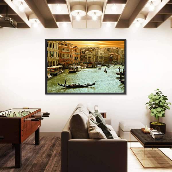 Venice Grand Canal Canvas Wall Art-3 Horizontal-Gallery Wrap-25" x 16"-Tiaracle