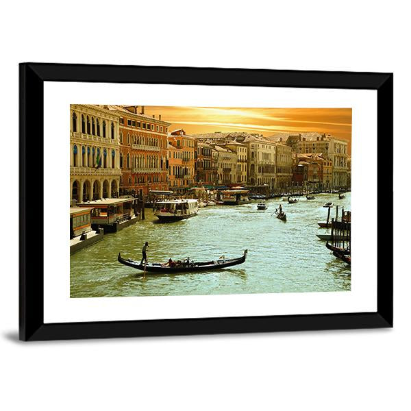 Venice Grand Canal Canvas Wall Art-3 Horizontal-Gallery Wrap-25" x 16"-Tiaracle