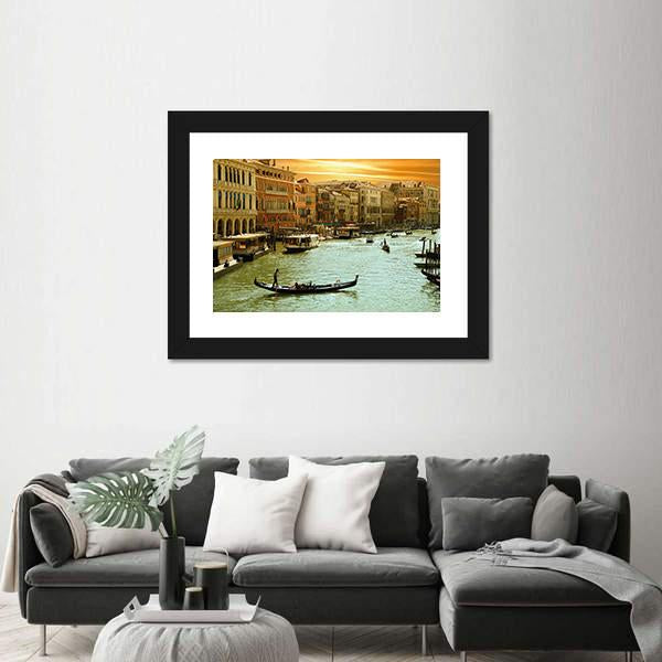 Venice Grand Canal Canvas Wall Art-3 Horizontal-Gallery Wrap-25" x 16"-Tiaracle