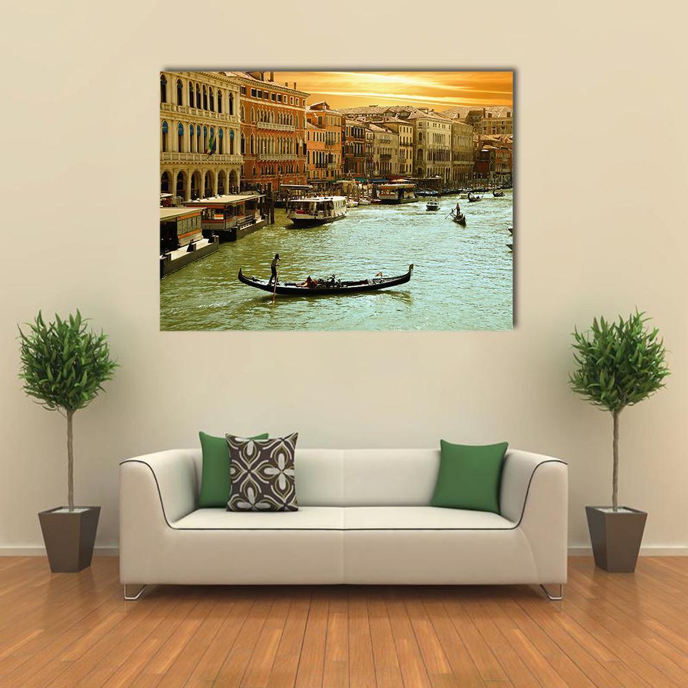 Venice Grand Canal Canvas Wall Art-1 Piece-Gallery Wrap-48" x 32"-Tiaracle