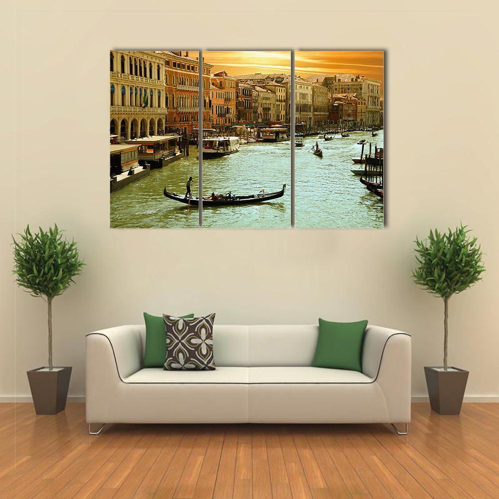 Venice Grand Canal Canvas Wall Art-3 Horizontal-Gallery Wrap-37" x 24"-Tiaracle