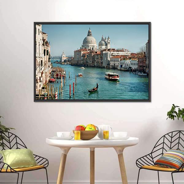 Venice In Daylight Canvas Wall Art-1 Piece-Floating Frame-24" x 16"-Tiaracle