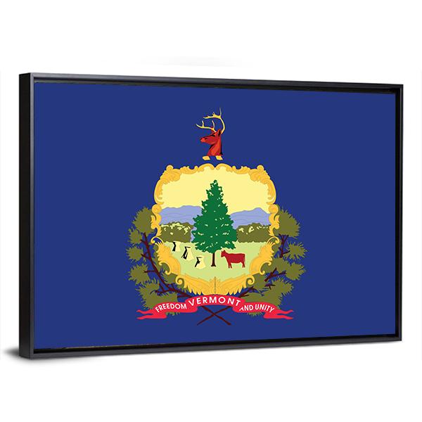 Vermont State Flag Canvas Wall Art-3 Horizontal-Gallery Wrap-25" x 16"-Tiaracle