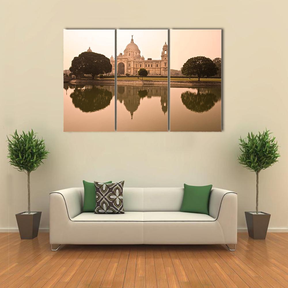 Victorial Memorial Kolkata Canvas Wall Art-3 Horizontal-Gallery Wrap-37" x 24"-Tiaracle