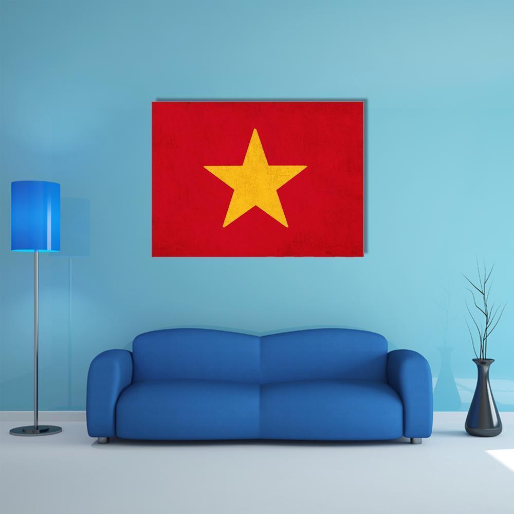 Vietnam Flag Canvas Wall Art-1 Piece-Gallery Wrap-48" x 32"-Tiaracle