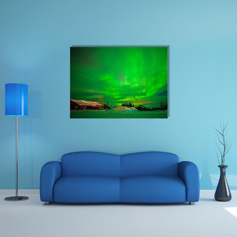View Of Aurora Canvas Wall Art-1 Piece-Gallery Wrap-48" x 32"-Tiaracle