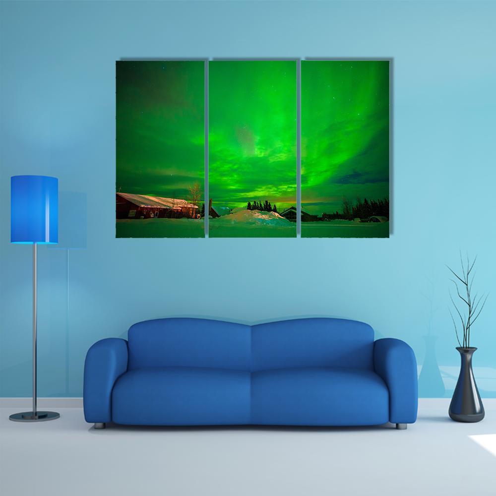 View Of Aurora Canvas Wall Art-3 Horizontal-Gallery Wrap-37" x 24"-Tiaracle