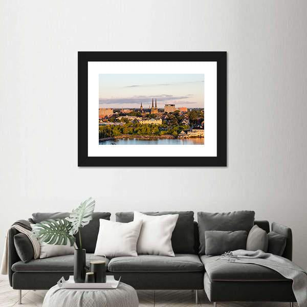View Of Charlotte Town Canvas Wall Art-3 Horizontal-Gallery Wrap-25" x 16"-Tiaracle