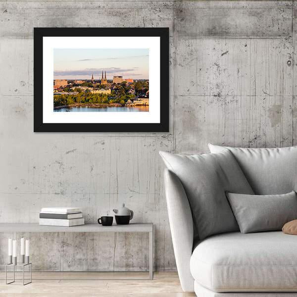 View Of Charlotte Town Canvas Wall Art-3 Horizontal-Gallery Wrap-25" x 16"-Tiaracle