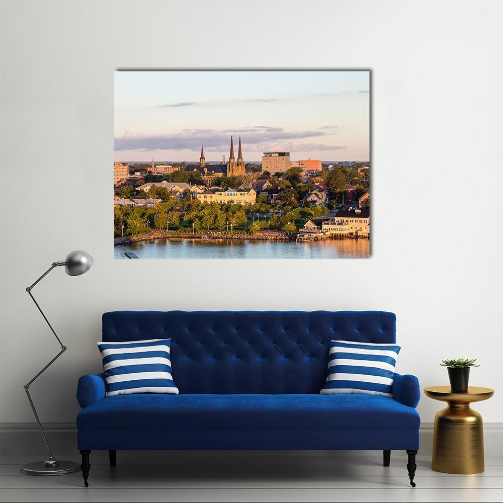 View Of Charlotte Town Canvas Wall Art-1 Piece-Gallery Wrap-48" x 32"-Tiaracle