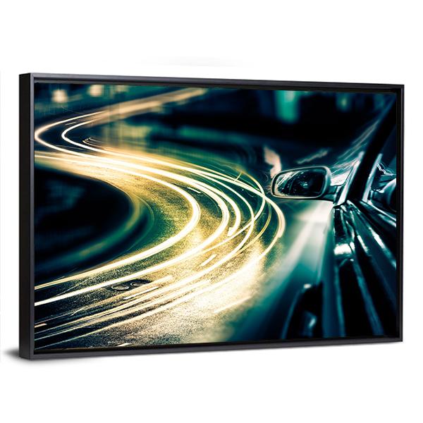 View Of High Traffic From Car Canvas Wall Art-3 Horizontal-Gallery Wrap-25" x 16"-Tiaracle