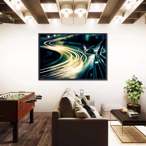 View Of High Traffic From Car Canvas Wall Art-3 Horizontal-Gallery Wrap-25" x 16"-Tiaracle