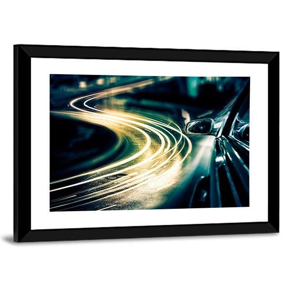 View Of High Traffic From Car Canvas Wall Art-3 Horizontal-Gallery Wrap-25" x 16"-Tiaracle